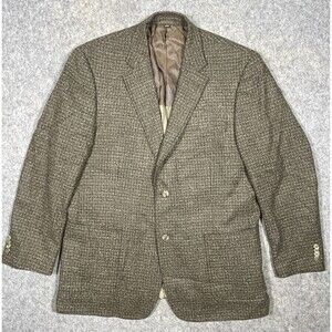 Kroon Men's Brown Tweed Sport Coat Blazer Size 44R Wool Blend 2-Button